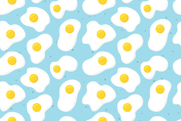 seamless pattern with fried eggs - vector illustration