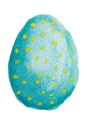 water color hand painted colourful easter egg on white background 