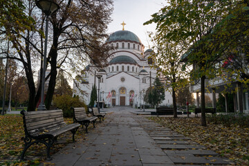 Saint Sava orthodox temple on Vracar in Belgrade, Serbia - symbol of Belgrade