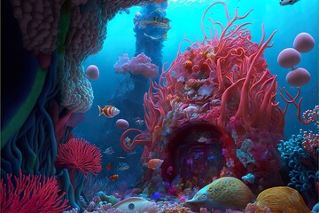 Underwater world created with Generative AI 