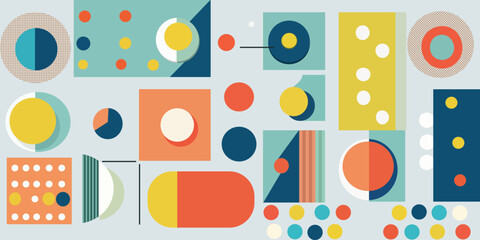 Abstractions and colorful shapes. Seamless geometric pattern. Vector seamless pattern for wallpapers, textiles, pillows, notebooks, other prints.