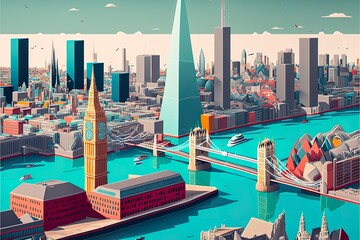 Beautiful view of the city created with Generative AI 