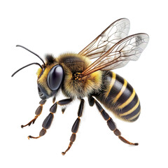 Detailed wasp or bee closeup PNG on transparent isolated background