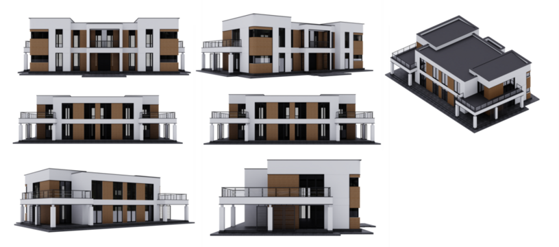 Modern house isolated