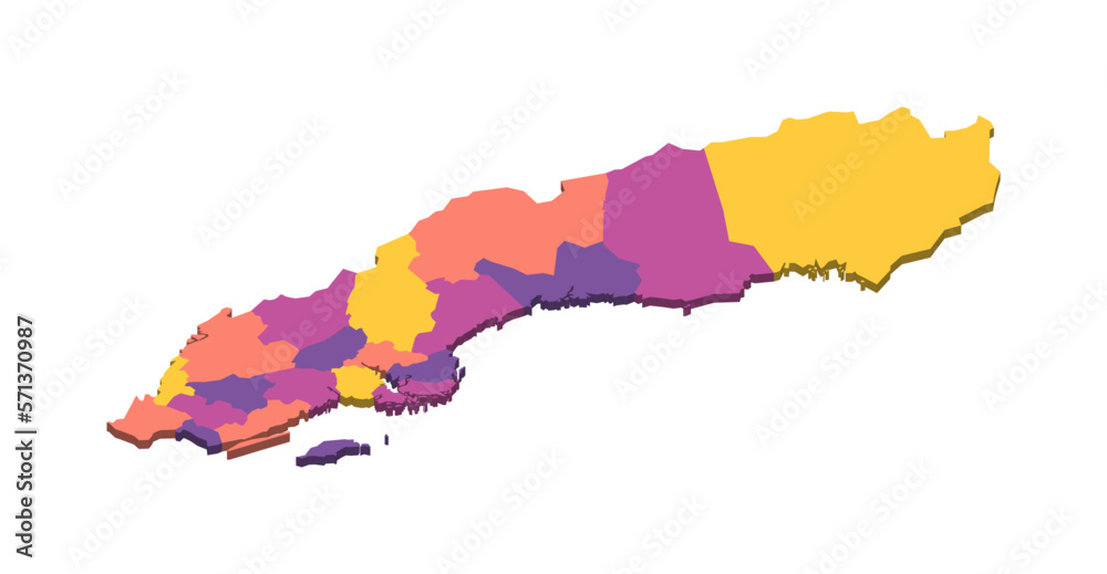 Wall mural sweden political map of administrative divisions - counties. isometric 3d blank vector map in four c - Wall murals