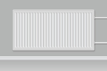 3d realistic heating battery. Domestic radiator