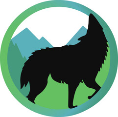 Wolf vector mascot logo design with modern illustration concept style for emblem, shirt printing