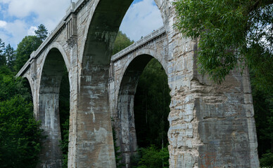 Famous old german railway bridges in Stanczyki in the Northern East part of Poland.