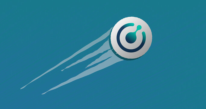 February 13 2023 Illustration of the crypto asset token KMD coin take off, unstick, skyrocketing in a bull run. Rise of Komodo 