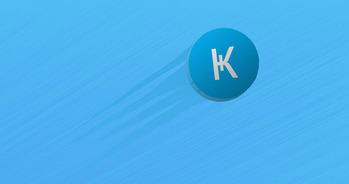 February 13 2023 Illustration of the crypto asset token KRB coin take off, unstick, skyrocketing in a bull run. Rise of Karbo 
