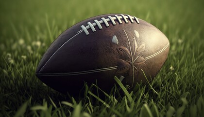 american football on grass