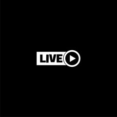 Live broadcast icon isolated on dark background