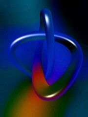 3D abstraction of a figure on a colored background