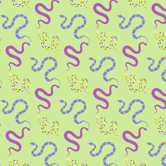 Background with tropical snakes.