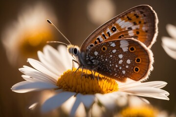 Fototapeta na wymiar Butterfly on flower - Generated by Generative AI