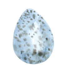 Watercolor quail blue egg Easter egg hunt illustration, hand-painted realistic drawing, clipart, decorative element. Nursery decor isolated for greeting card, poster, invitation,baby shower, frame 