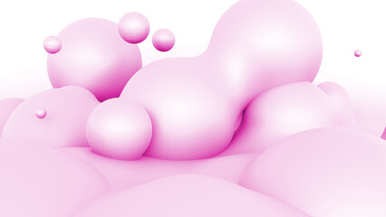 Soft light pink ball backdrop. 3d render