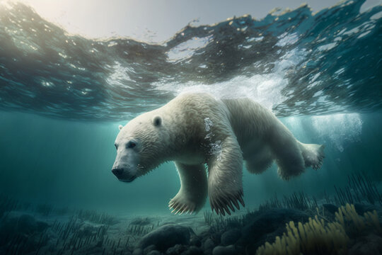 Polar Bear Under Water Images – Browse 378 Stock Photos, Vectors, and Video  | Adobe Stock