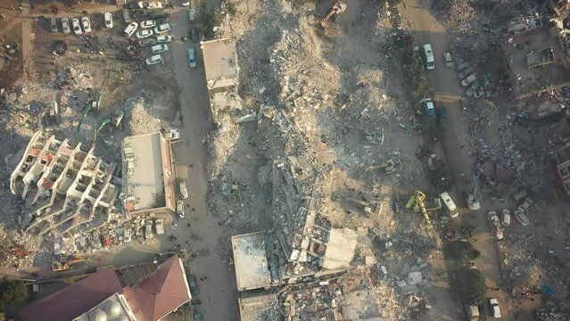 turkey Kahramanmaras city major earthquake debris