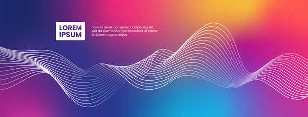 Abstract colorful background with gradient and waves.