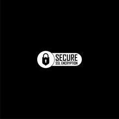  SSL secure https connection icon isolated on dark background