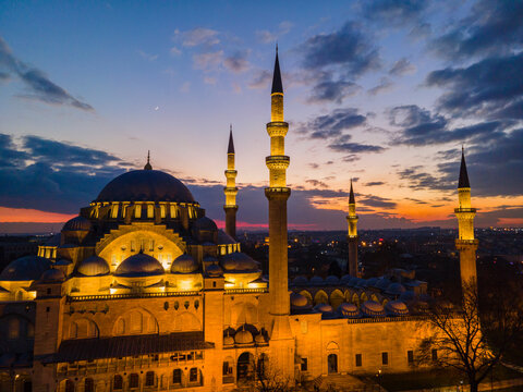 Suleymaniye Mosque Drone Photo, Fatih Istanbul, Turkey