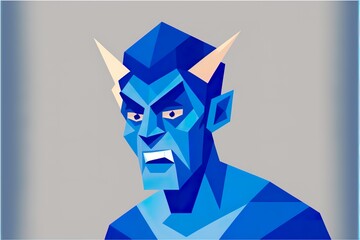 Blue devil created with Generative AI 