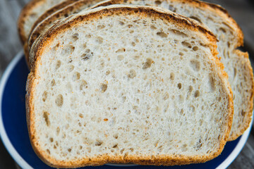 fresh white bread with crust