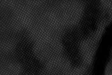Football shirt jersey texture in black athletic fabric. Generative AI