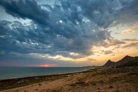 Sunset at Ziarat Beach in Hormozgan, Iran