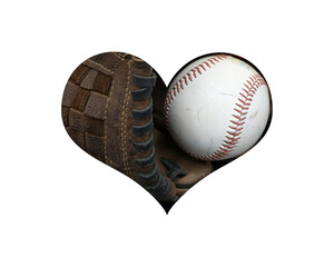 Baseball and glove heart