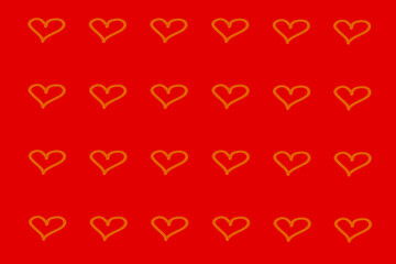 Abstract heart shape on red background. Colorful banner template. Easy editable illustration for display product, advertisement, wallpaper, websites, card, greetings. Valentine's day, love, relation.