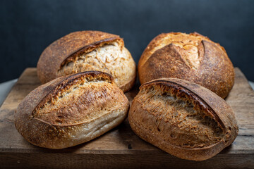Homemade sourdough breads.