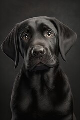 Cute labrador puppy portrait - generative ai