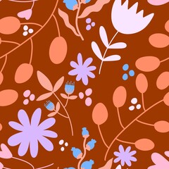 Floral seamless flower pattern for fabrics and textiles and packaging and gifts and cards and linens and kids