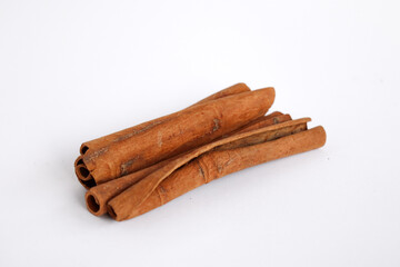 cinnamon sticks isolated on white background