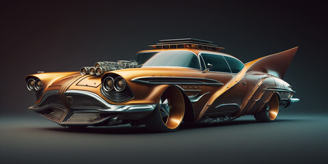 Futuristic retro car