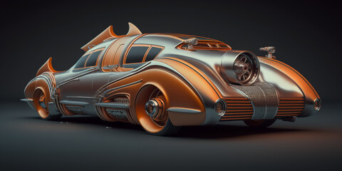 Obraz na płótnie Canvas Futuristic retro car