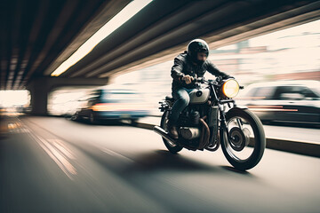 Illustration of a cruiser motorcycle - Created with generative ai
