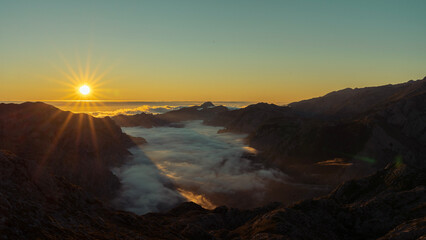 sunset in the mountains