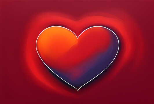 a red heart on a red background - love - paint strokes - generative ai - valentines day background - oil painting - relationship - art