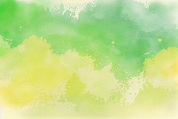  yellow and green watercolor background for spring, watercolor style AI Generated