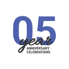 05th anniversary celebration logo design. vector festive illustration. Realistic 3d sign. Party event decoration