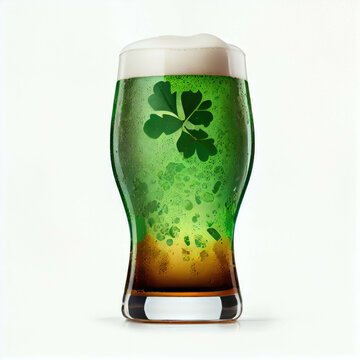 St. Patrick's Day Shamrock Beer isolated on white background