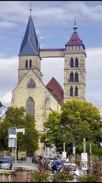 Evangelische Kirche St. Dionys in Esslingen am Neckar mit Doppelturm