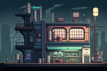 Illustration of a platform game level design - Created with Generative Ai