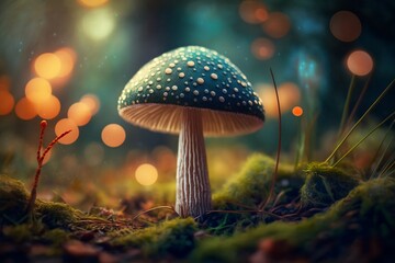 mushrooms, fungi in the forest, genertaive AI, mycelium, spore, decomposer, yeast, bioremediation, symbiosis