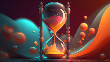 Hourglass colorful abstract Generative AI