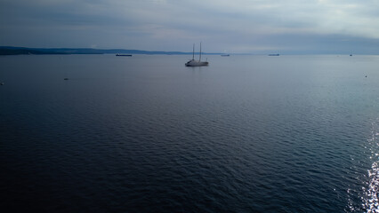 Fototapeta na wymiar Sailing superyacht Yacht A in Trieste