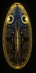 Illustrated Paramecium Caudatum: A Single-Celled Eukaryotic Organism. Generative AI